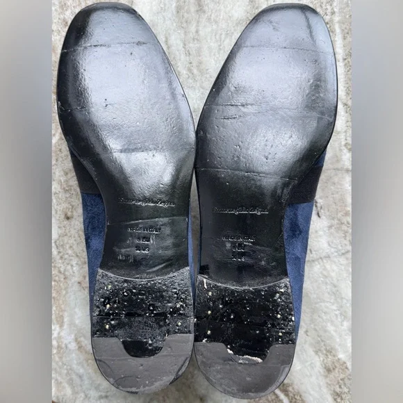 ERMERNEGILDO ZEGNA LOAFERS 9/ 10 SLIPPERS FORMAL TUXEDO BLUE SUEDE BOW TIE $1900